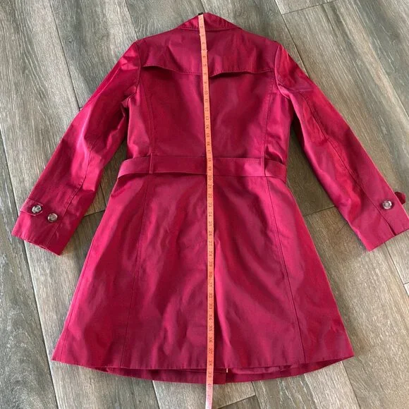Talbots Classic red lined double breasted lightweight trench coat size 12 - Picture 6 of 10